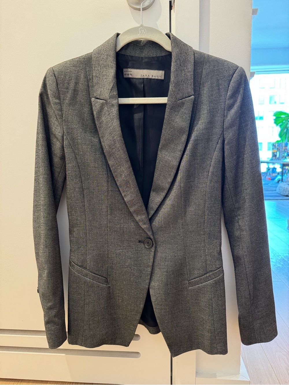 Zara Boyfriend Gray Single-Button Blazer